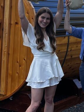Lulu's Cream Cutout Neckline Top
